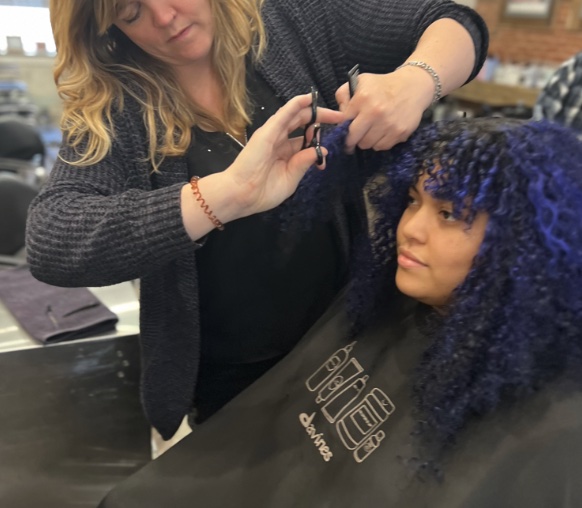 Client hair by Annah Davis — precision cut with movement